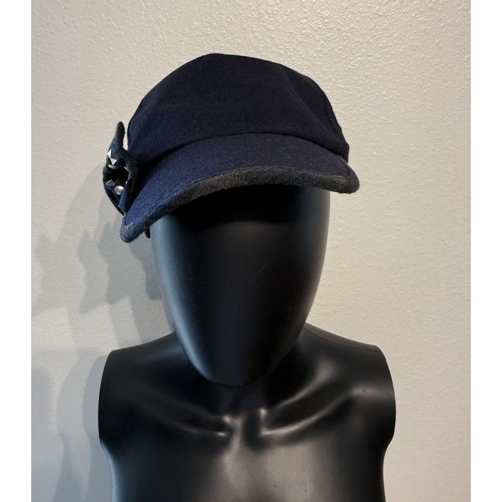 August Accessories Women's Solid Blue Plaid Baseball Hat W/Bow Accent NWT - Picture 2 of 6